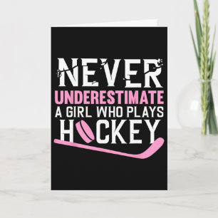 Grappige Hockey Kunst Voor Meisjes Vrouwen Veldhoc Kaart