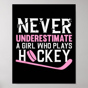 Grappige Hockey Kunst Voor Meisjes Vrouwen Veldhoc Poster