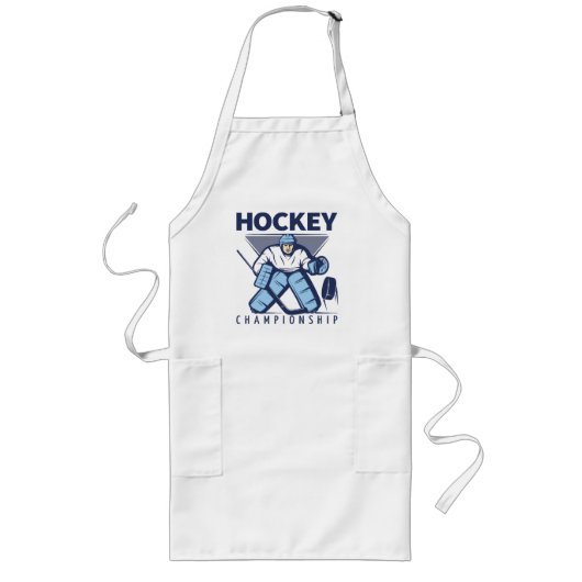 Grappige hockey lang schort (Voorkant)