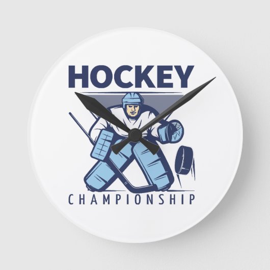 Grappige hockey ronde klok (Voorkant)