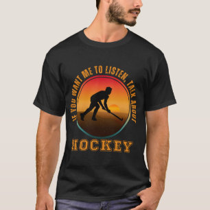 Grappige Hockey Spreuk Vintage Silhouet Speler T-shirt