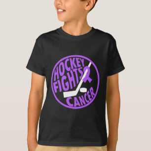 Grappige Hockey Strijdt Tegen Kanker Paarse Lint C T-shirt