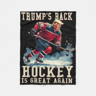 Grappige Hockey Trump Speler Cool Ice Hockey Fleece Deken