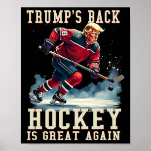 Grappige Hockey Trump Speler Cool Vintage IJshocke Poster