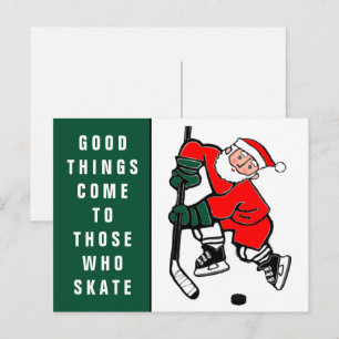 Grappige Hockey Vakantie Kerstkaart Feestdagenkaart