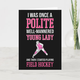 Grappige Hockey Voor Meisjes Veldhockey Voor Vrouw Kaart