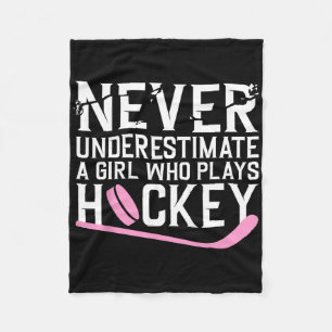 Grappige Hockey Voor Vrouwen Meisjes IJshockey Spe Fleece Deken