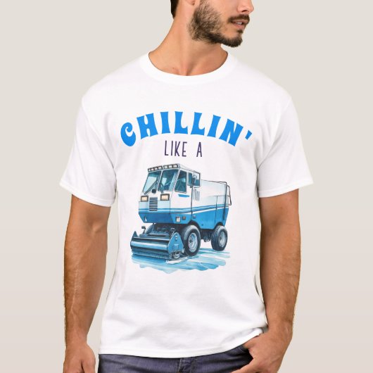 Grappige hockeyfan Chillin als een ijsopsteker T-shirt (Voorkant)