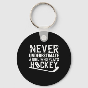 Grappige hockeykunst voor meisjes vrouwen veldhock sleutelhanger