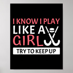 Grappige Hockeyliefhebber Kunst Voor Vrouwen Meisj Poster