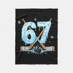 Grappige Hockeyliefhebbers Drip 6-7 Nummer Zes Zev Fleece Deken