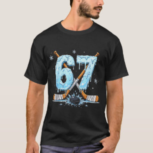 Grappige Hockeyliefhebbers Drip 6-7 Nummer Zes Zev T-shirt