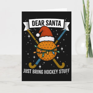 Grappige Hockeyspeler, Moeder, Vrouw Kerstmuts Lic Kaart