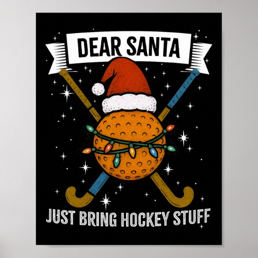 Grappige Hockeyspeler, Moeder, Vrouw Kerstmuts Lic Poster (Voorkant)