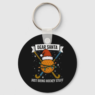 Grappige Hockeyspeler, Moeder, Vrouw Kerstmuts Lic Sleutelhanger