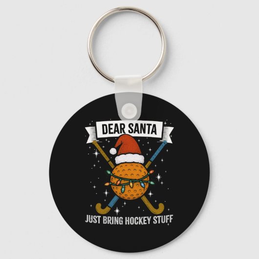 Grappige Hockeyspeler, Moeder, Vrouw Kerstmuts Lic Sleutelhanger (Voorkant)