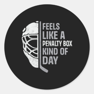 Grappige hockeyspeler voelt zich als een strafbank ronde sticker