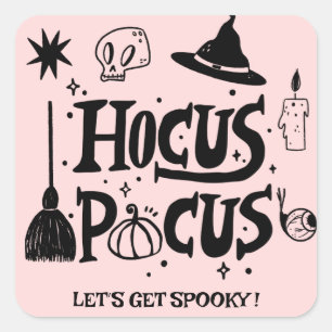 Grappige Hocus Pocus Witch Halloween Vierkante Sticker