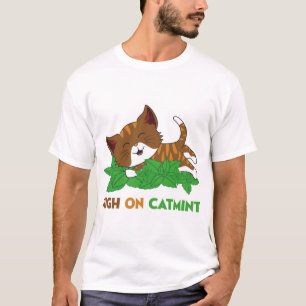 Grappige Hoge Op Nepeta Kattekruid Cartoon Kat Kun T-shirt