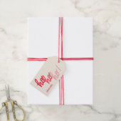Grappige Hohoho Joyeux Noel Rood Roze Typografie Cadeaulabel (Met Touw)