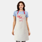 Grappige Hohoho Joyeux Noel Rood Roze Typografie Schort (Gedragen)