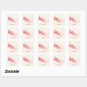 Grappige Hohoho Joyeux Noel Rood Roze Typografie Vierkante Sticker (Vel)