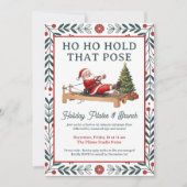 Grappige HoHoHoud Die Pose Kerst Pilates Brunch Kaart (Voorkant)