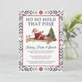 Grappige HoHoHoud Die Pose Kerst Pilates Brunch Kaart (Staand voorkant)