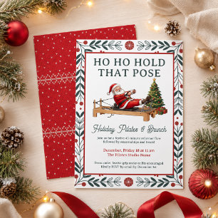 Grappige HoHoHoud Die Pose Kerst Pilates Brunch Kaart