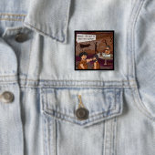 Grappige Holbewoner Auteur "Maak Kennis Met De Aut Vierkante Button 5,1 Cm (In situ)