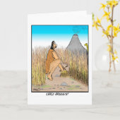 Grappige holbewoner brandstichter kaart (Gele Bloem)