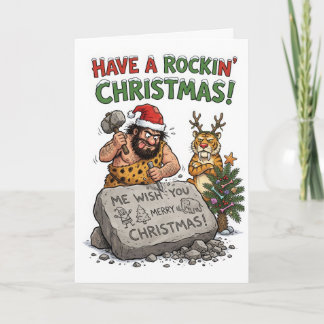 Grappige Holbewoner Kerstmis – Prettig een Rot Ker Kaart