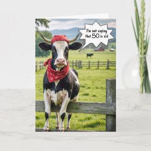 Grappige Holstein-Koe voor 50e verjaardag Kaart