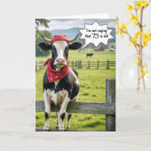 Grappige Holstein Koe voor 73e Verjaardag Kaart (Gele Bloem)