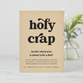 Grappige Holy Crap Daddy Diaper Party Uitnodiging (Staand voorkant)