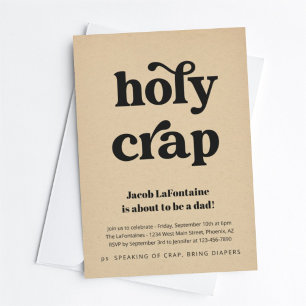 Grappige Holy Crap Daddy Diaper Party Uitnodiging