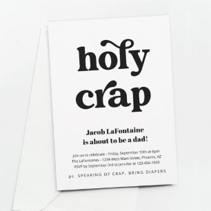 Grappige Holy Crap Daddy Diaper Party Uitnodiging