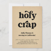 Grappige Holy Crap Going Away Party Uitnodiging (Voorkant)