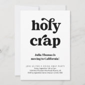 Grappige Holy Crap Going Away Party Uitnodiging (Voorkant)
