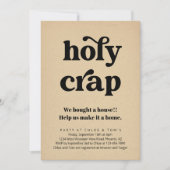 Grappige Holy Crap Housewarming Party Uitnodiging (Voorkant)