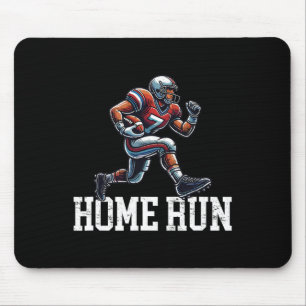 Grappige homerun-honkbal- en voetbal-mix muismat
