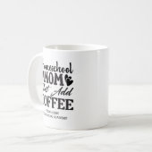 Grappige homeschool moeder gewoon koffie toevoegen koffiemok (Voorkant links)