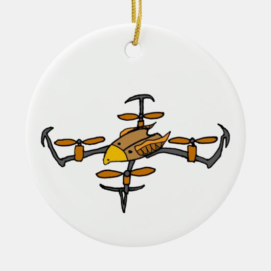 Grappige Hommel die het Art. van Eagle vliegen Keramisch Ornament (Voorkant)