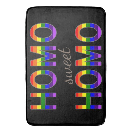 Grappige homo lieve homo regenboog kleuren badmat (Voorkant Verticaal)