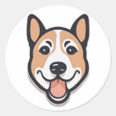 Grappige hond2 ronde sticker (Voorkant)