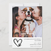 Grappige Hond 2 Foto Bruiloft  Save The Date (Voorkant)