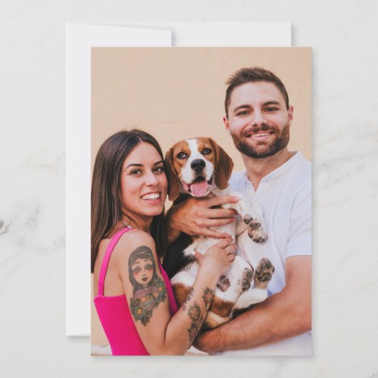 Grappige Hond 2 Foto Bruiloft  Save The Date (Achterkant)