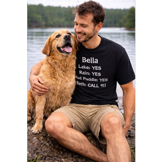 Grappige Hond Aangepaste Hond Naam Meer Ja Bad Bel T-shirt