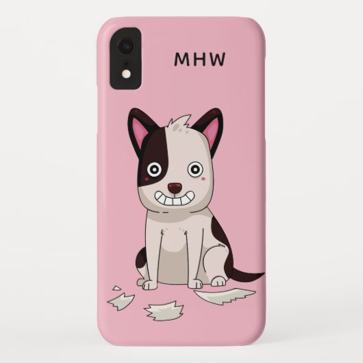 Grappige Hond aangepaste monogram & kleur telefoon Case-Mate iPhone Case (Achterkant)