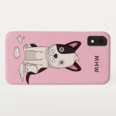 Grappige Hond aangepaste monogram & kleur telefoon Case-Mate iPhone Case (Achterkant (horizontaal))
